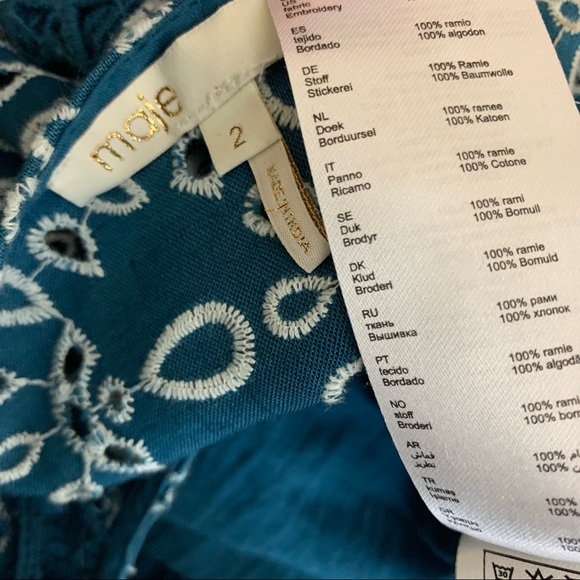 Maje Eyelet Dress Sz 2 - Picture 9 of 12